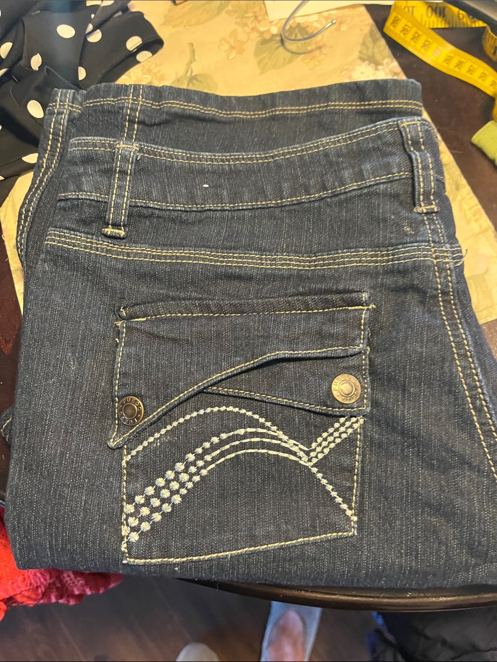 Fuego Dark Blue Boot Cut Jeans with Contrast Stitching